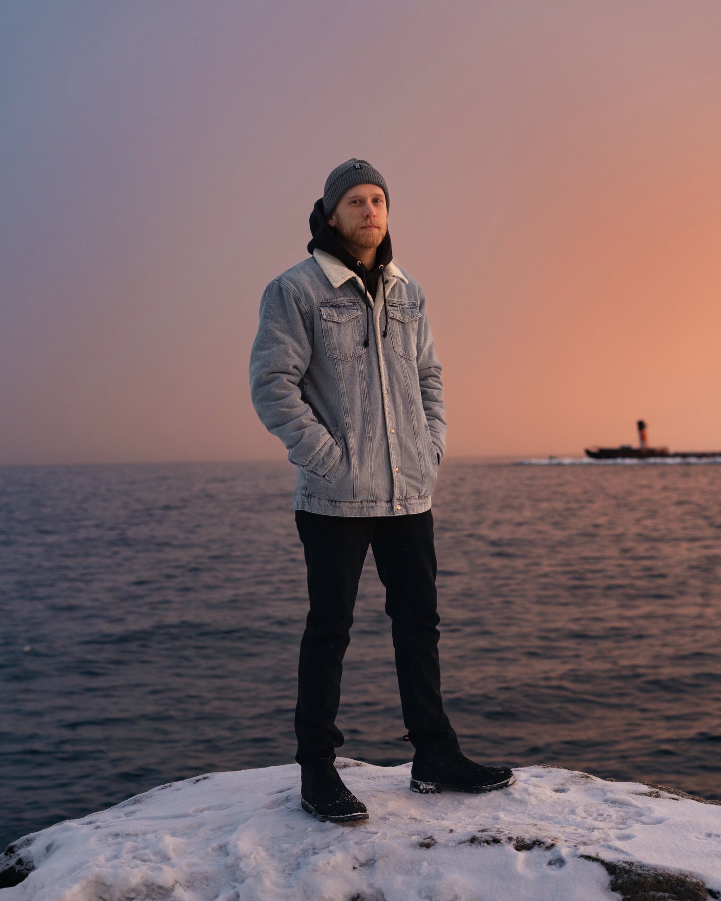 Sherpa Lumber Jacket - Denim