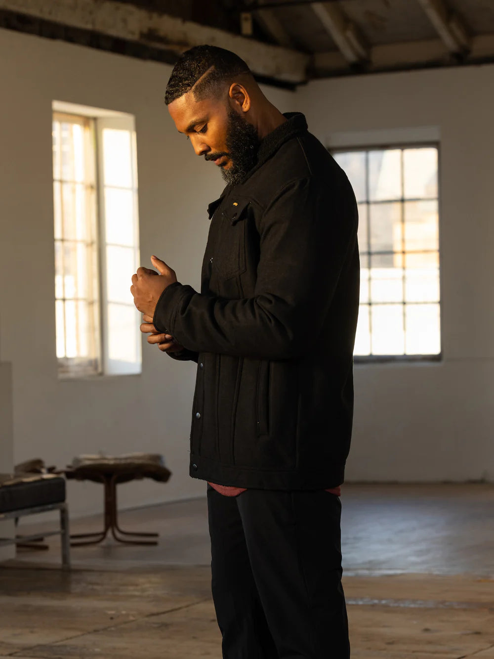 Sherpa Lumber Jacket - Black