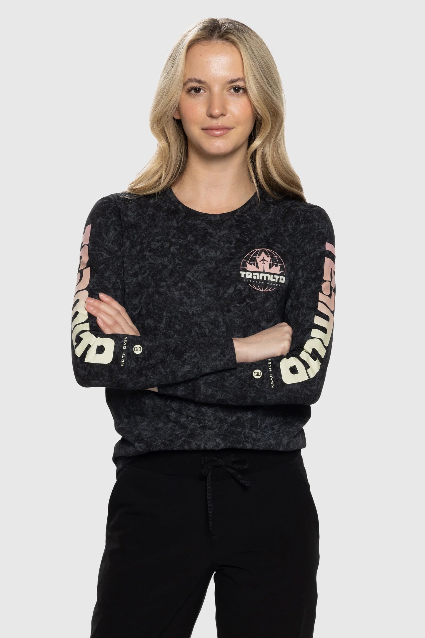 Ladies Airways L/S - Black Marble