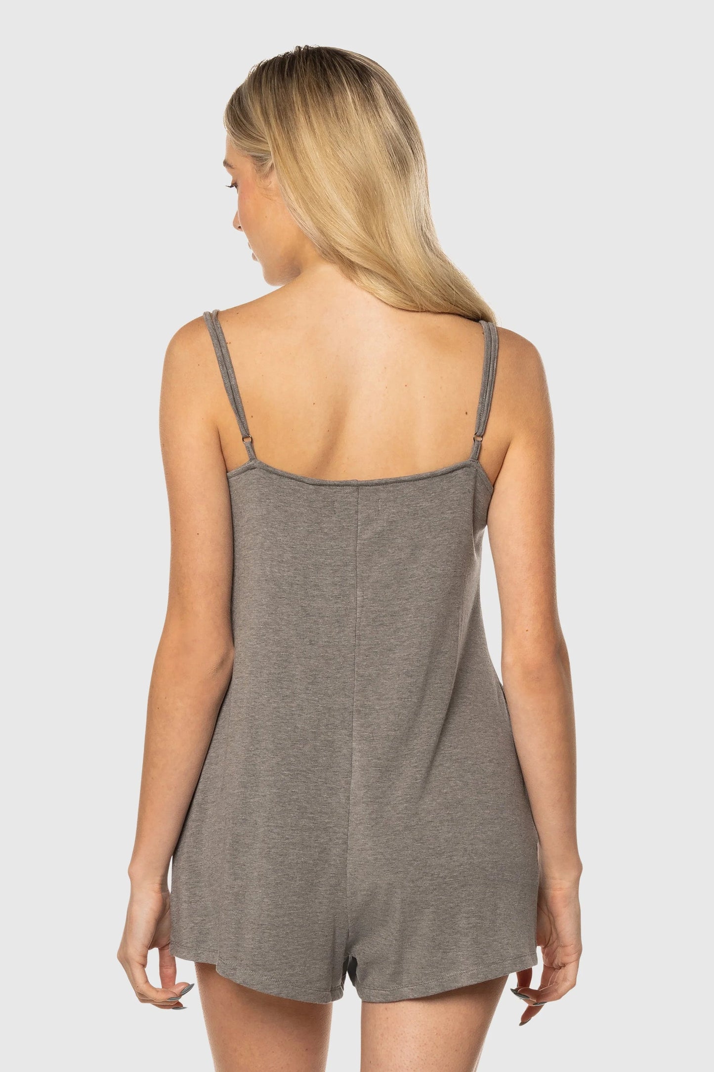 Button Up Romper - Charcoal